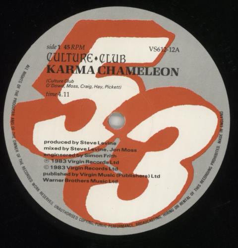 Culture Club Karma Chameleon UK 12